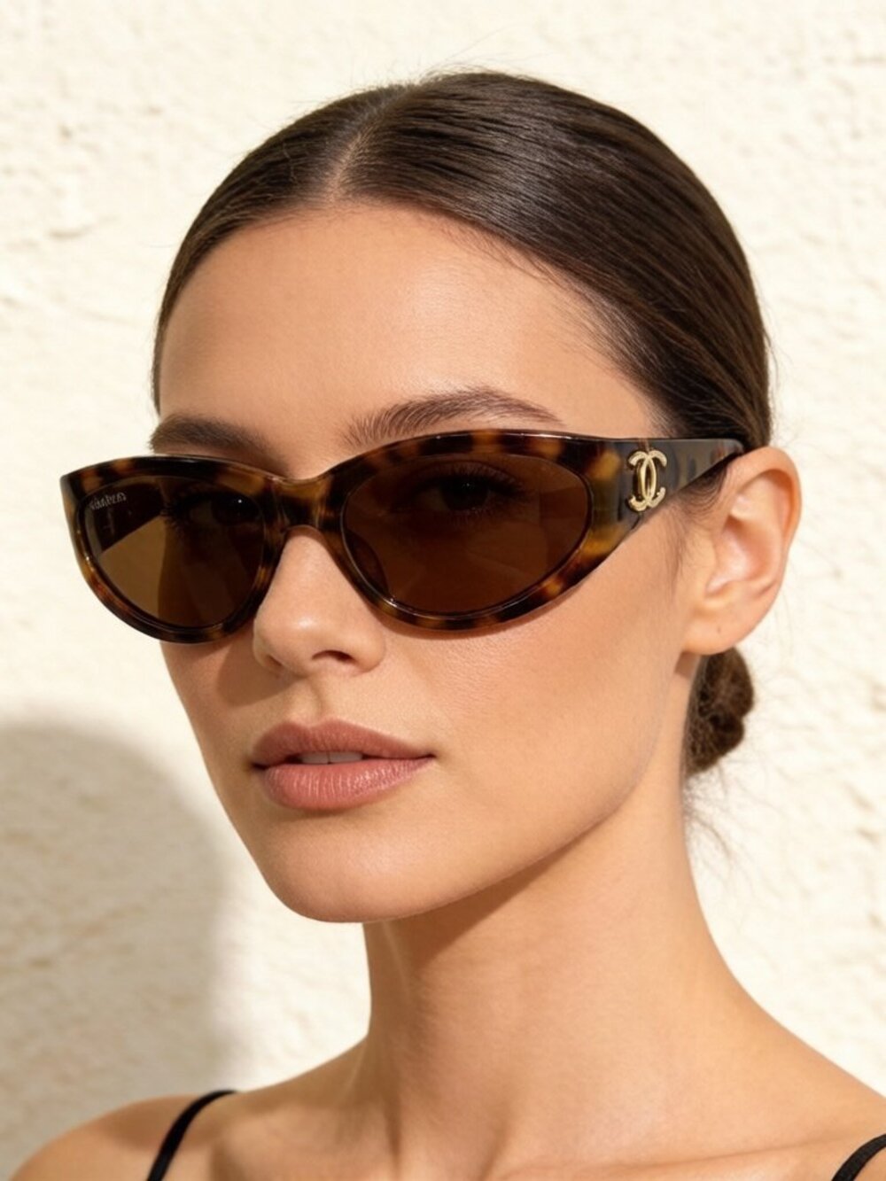 Vintage Chanel gold logo sunglasses
